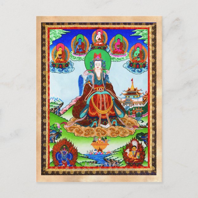 Cool oriental tibetan thangka Golden Mother Postcard (Front)