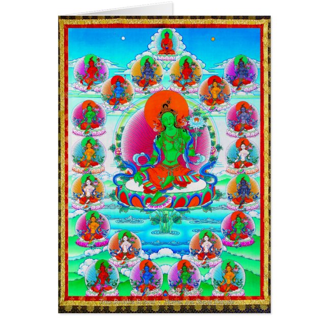 Cool oriental tibetan thangka Green Tara  tattoo (Front)