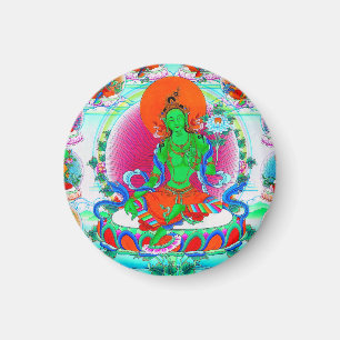 Cool oriental tibetan thangka Green Tara tattoo Magnet