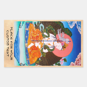 Cool oriental tibetan thangka mandarava tattoo art rectangular sticker