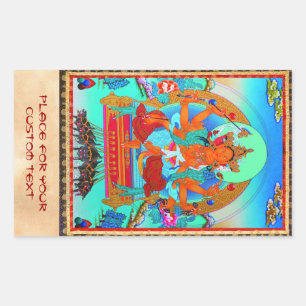 Cool oriental tibetan thangka Marici tattoo Rectangular Sticker