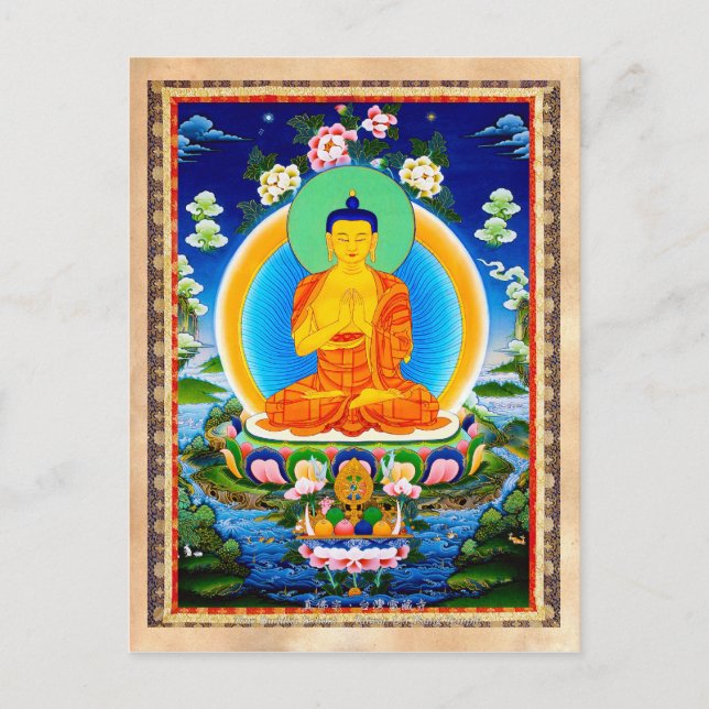 Cool oriental tibetan thangka Prabhutaratna Buddha Postcard (Front)