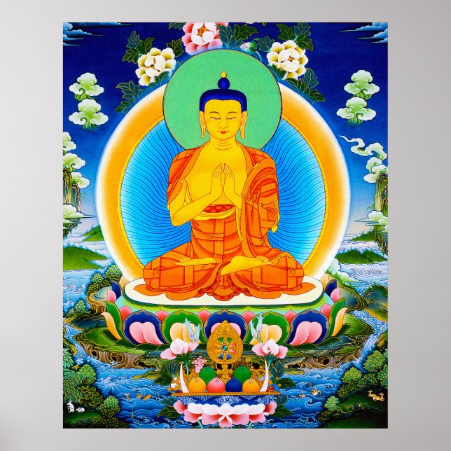 Cool oriental tibetan thangka Prabhutaratna Buddha Poster (Front)