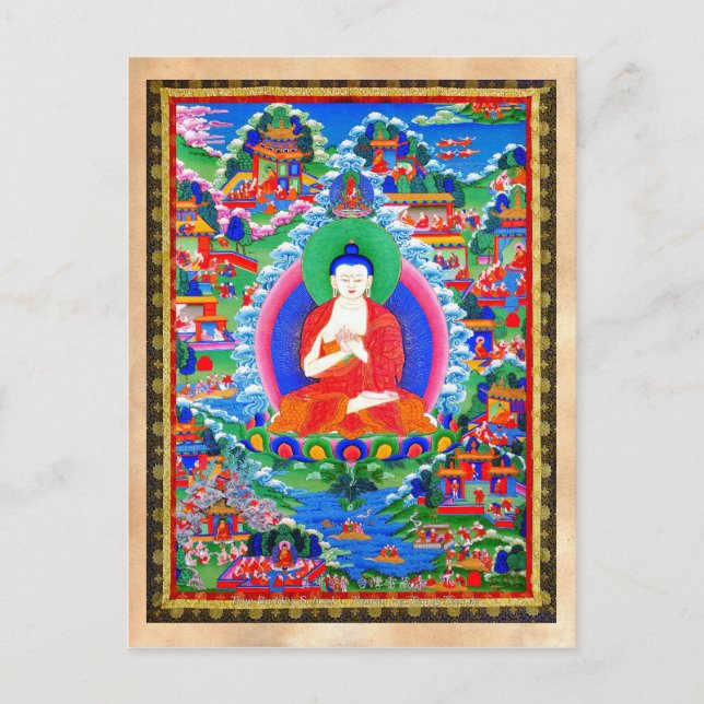 Cool oriental tibetan thangka tattoo Mahavairocana Postcard (Front)