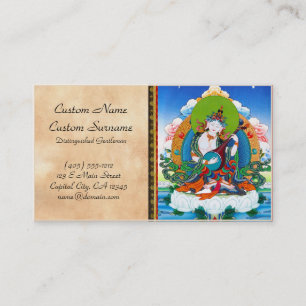 Cool oriental tibetan thangka tattoo Saraswati Business Card