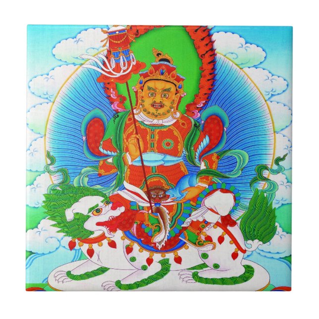 Cool oriental tibetan thangka tattoo Vaishravana Tile (Front)