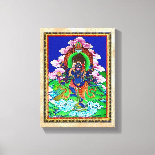 Cool oriental tibetan thangka Ucchusma tattoo Canvas Print (Front)