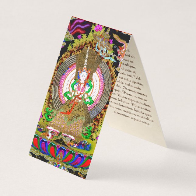 Cool oriental tibetan thangka Usnisa Sitatapatra Business Card (Front)