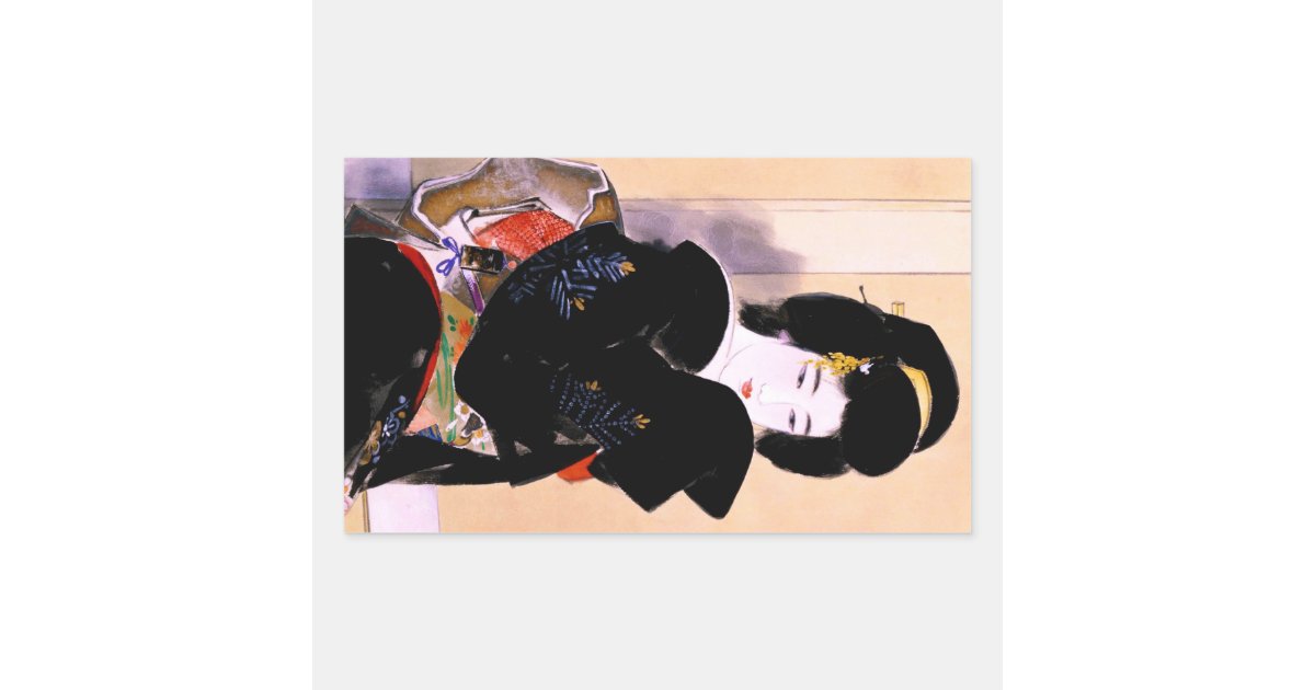 Cool Oriental Traditional Japanese Geisha Lady Art Rectangular