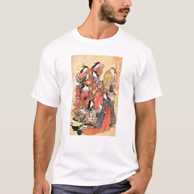 Cool Oriental Traditional Japanese Woman T-Shirt (Front)