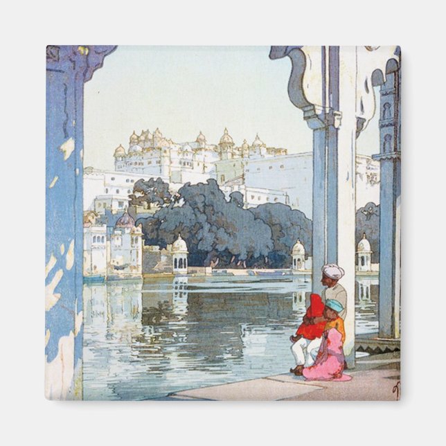 Cool oriental Yoshida Hiroshi udaipur Palace art Magnet (Front)