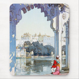 Cool oriental Yoshida Hiroshi udaipur Palace art Mouse Mat