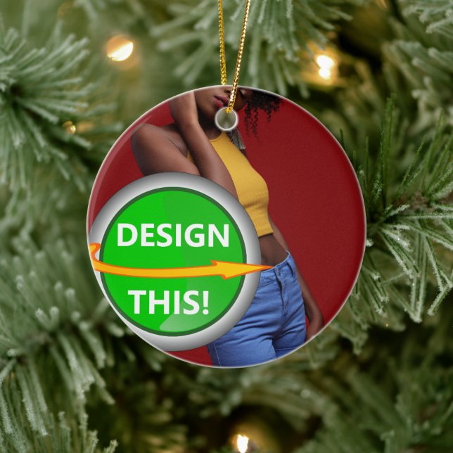 COOL! Ornament - Ceramic Circle - Custom (Tree)