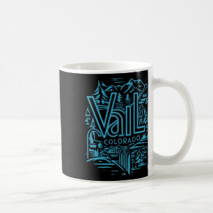 Cool Outdoor Skiing Vintage Souvenir Visit Vail Co Coffee Mug