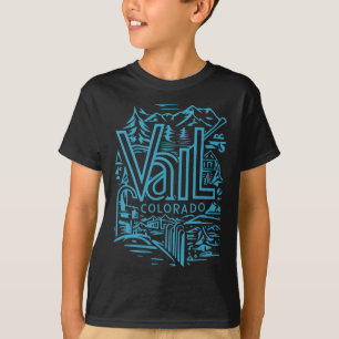 Cool Outdoor Skiing Vintage Souvenir Visit Vail Co T-Shirt