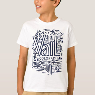 Cool Outdoor Skiing Vintage Souvenir Visit Vail Co T-Shirt