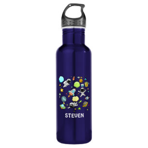 Cool Outer Space Theme - Astronauts & Rocket Ships 710 Ml Water Bottle