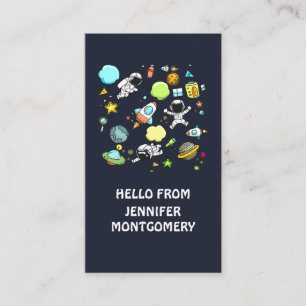 Cool Outer Space Theme - Astronauts & Rocket Ships Business Card
