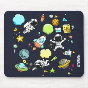 Cool Outer Space Theme - Astronauts & Rocket Ships Mouse Mat