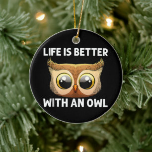 Cool Owl Art For Men Women Nocturnal Bird Animal  Ceramic Tree Decoration