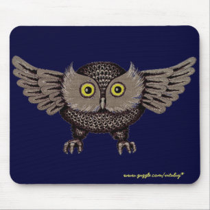 Cool owl graphic art mousepad design