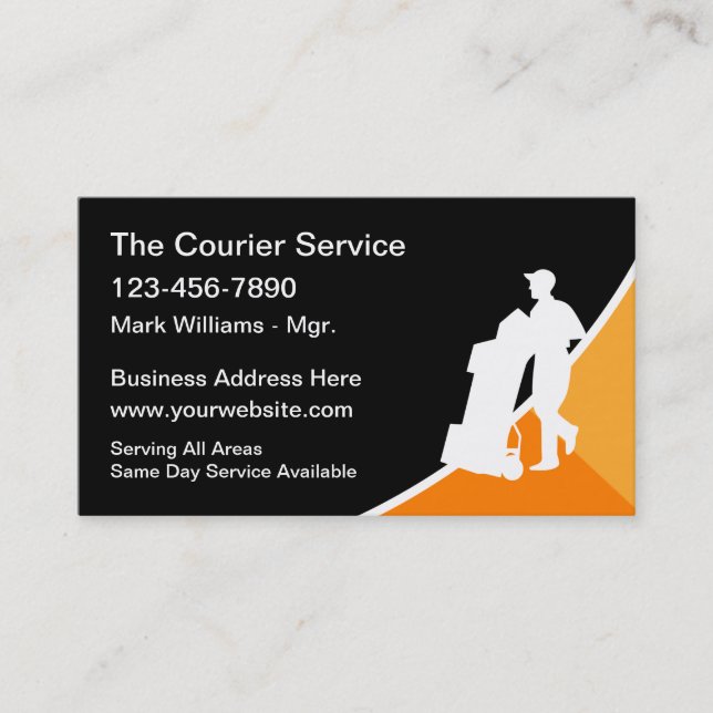 Cool Package Courier And Delivery Services Business Card (Front)