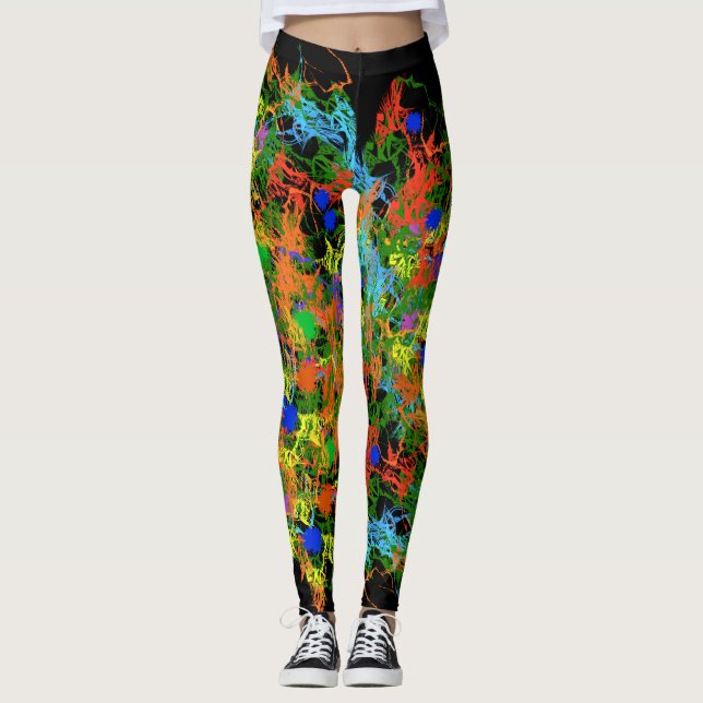 Cool Paint Splotch Design Leggings (Front)