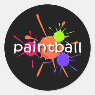 Cool paintball classic round sticker