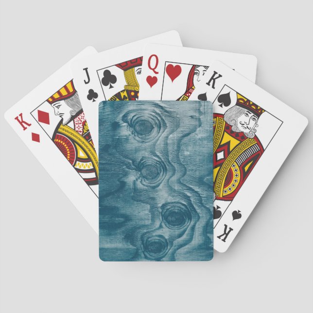 Cool Painted Wood Grain Knot Texture Playing Cards (Back)