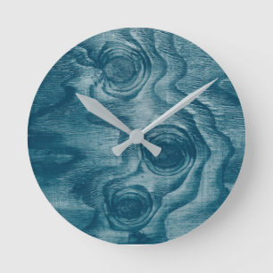 Cool Painted Wood Grain Knot Texture Round Clock