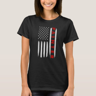 Cool Painter For Men Women American Flag Painters T-Shirt