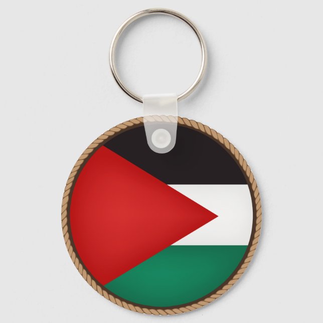 Cool Palestine Flag Seal Key Ring (Front)