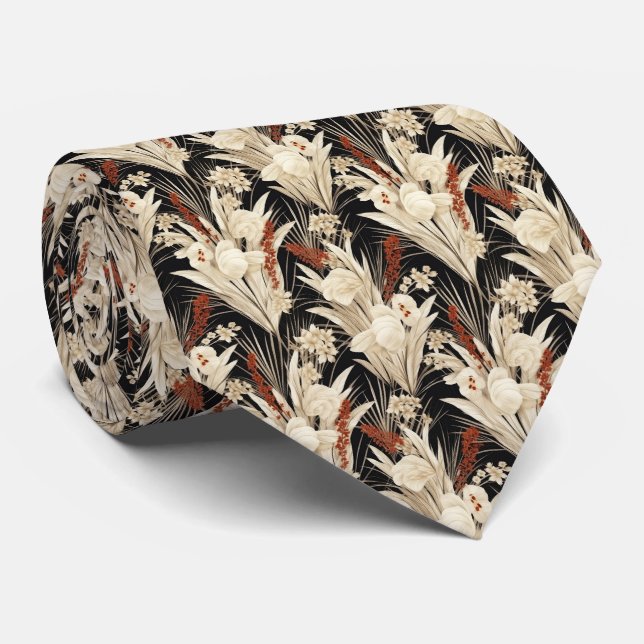 Cool Pampas Grass tiled pattern Tie (Rolled)