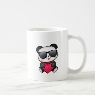 Cool Panda Bear Sunglasses Valentine's Day Heart Coffee Mug