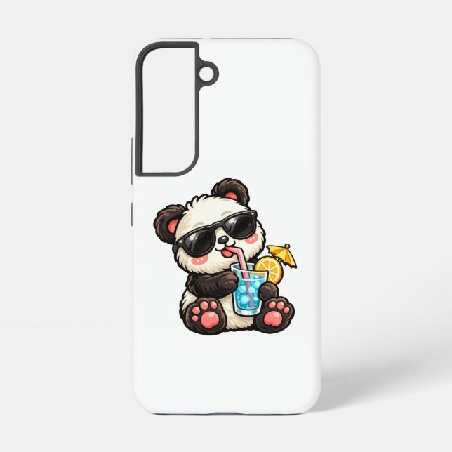 Cool Panda Drink Samsung Galaxy S22 Case (Back)