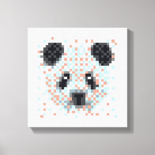 Cool Panda Pixel Art Canvas Print (Front)