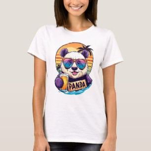 Cool Panda: Retro Summer & Beer Vibes T-Shirt