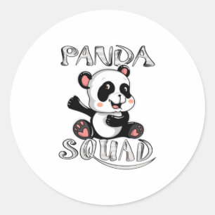 Cool Panda Squad  Funny Huge Bear Animal Lov Classic Round Sticker