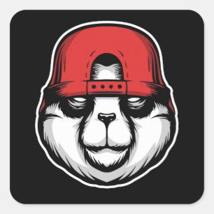 Cool Panda Square Sticker