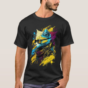 Cool Pansexual Cat Art Pansexuality Pan Pride Cat T-Shirt