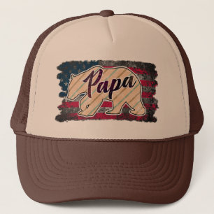 Cool Papa bear Dad word art  Trucker Hat