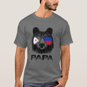 Cool Papa Bear Sunglasses Philippine Flag Pride Pa T-Shirt