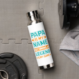 Cool Papa Dad word art Water Bottle