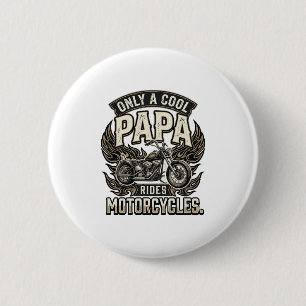 Cool Papa Motorcycle Vintage Biker 6 Cm Round Badge