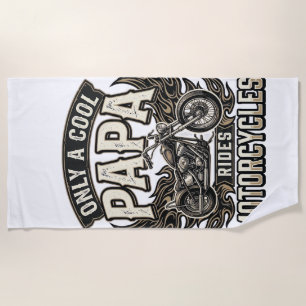 Cool Papa Motorcycle Vintage Biker Beach Towel