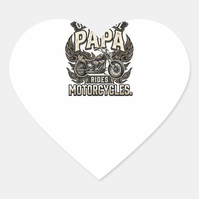 Cool Papa Motorcycle Vintage Biker Heart Sticker (Front)