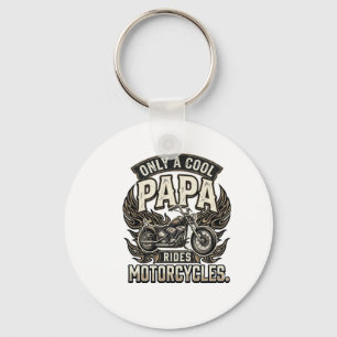 Cool Papa Motorcycle Vintage Biker Key Ring