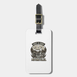 Cool Papa Motorcycle Vintage Biker Luggage Tag