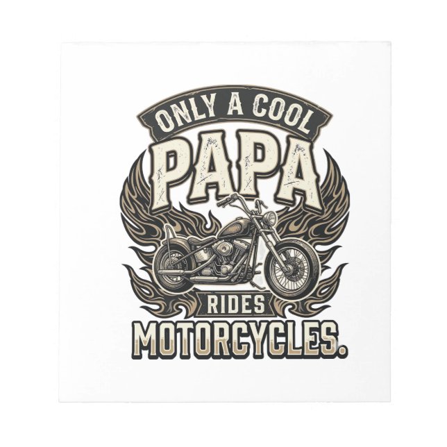 Cool Papa Motorcycle Vintage Biker Notepad (Front)
