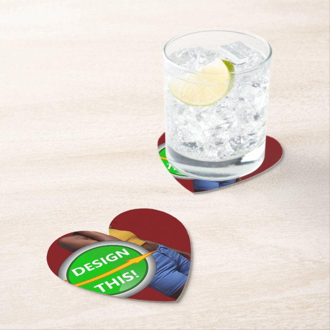 COOL! Paper Coasters - Heart - Custom (Insitu)